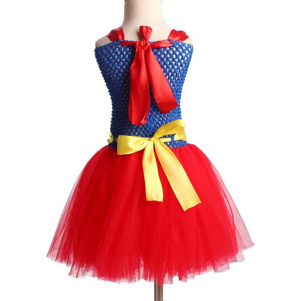 Superhero Inspired Girl Tutu Dress Wonder Woman Batman Superman Cosplay Photo Props Dress Halloween Birthday Gift