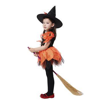 children cosplay costume party cloak Hallooween pumpkin witch flash Children's Day make up stage performanceWizard hat