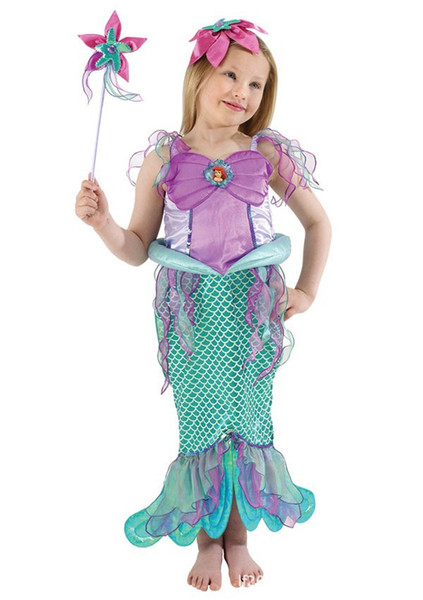 Free Shipping the litter mermaid ARIEL MERMAID DRESS Costume / Carnival / Cosplay / Halloween Szie 2-8Y