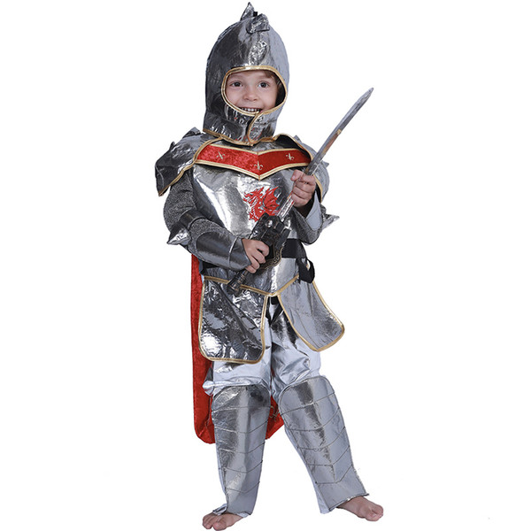 Halloween Cosplay Costume Children Knight Kids Performance Sets Halloween Carnival Holiday Party Clothing with Headwear Waistband Pants