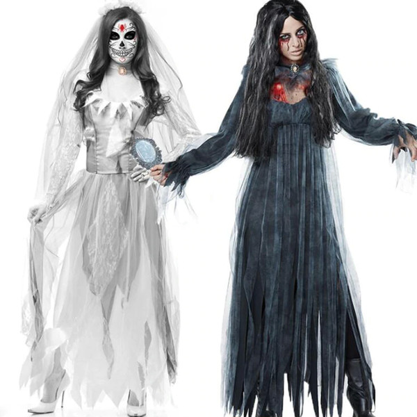 Halloween New Ghastly Ghost Bride Zombie Costume Popular Game Clothing Fashion Bar Masquerade Female Zombie Costume