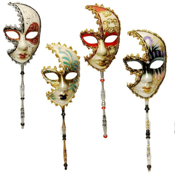 Hanzi_masks Hand-held Italian mask cosplay mask carnival Costume party Venice mask Halloween