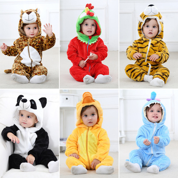 2019 spring and autumn flannel fabric children cosplay animal crawling suit soft and comfortable newborn clothing children's wear