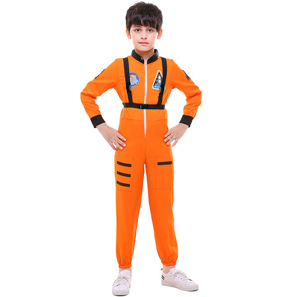 2018 New Child Spaceman Costumes 2 Color Coverall For Boys Cosplay Halloween Stage Clothing Hot Selling