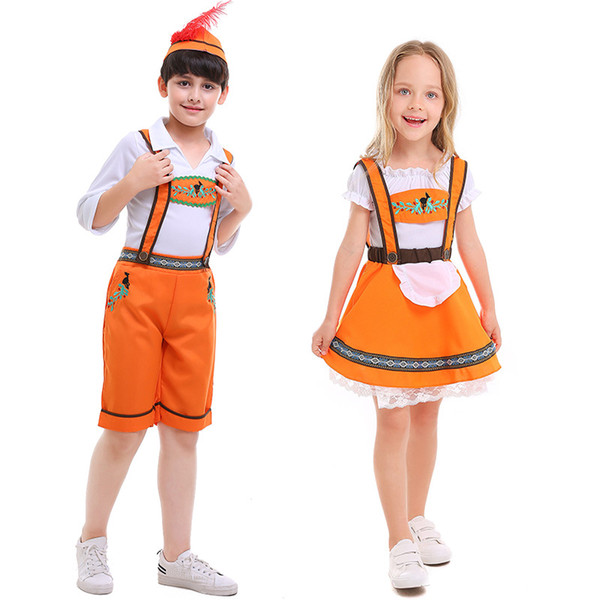 2018 new children Oktoberfest lederhosen German costumes oktoberfest outfits Bundhosen HANS