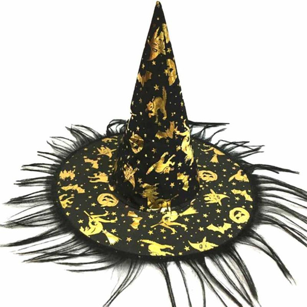 2018 halloween Halloween Hat Witch Hat Fancy Dress Party Costume Cap Party Decor for Kids Caps wig witch hat halloween costumes for adults