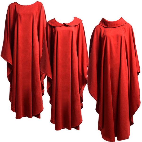 Holy Religion Costumes for Clergy Red Catholic Church Priests Solid Chasuble Vestment 3 styles Religions Formal Robe