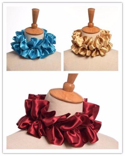 1pc Victorian Neck Ruffled Adjustable Collar Retro Unisex Cosplay Costume Props Blue/Yellow/Red Fast Shipment