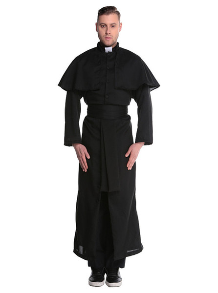 Medieval Costume Renaissance Monk Priest Clothing Men God Father Missionary Robes Clothes Halloween Party Nun Costume Sets