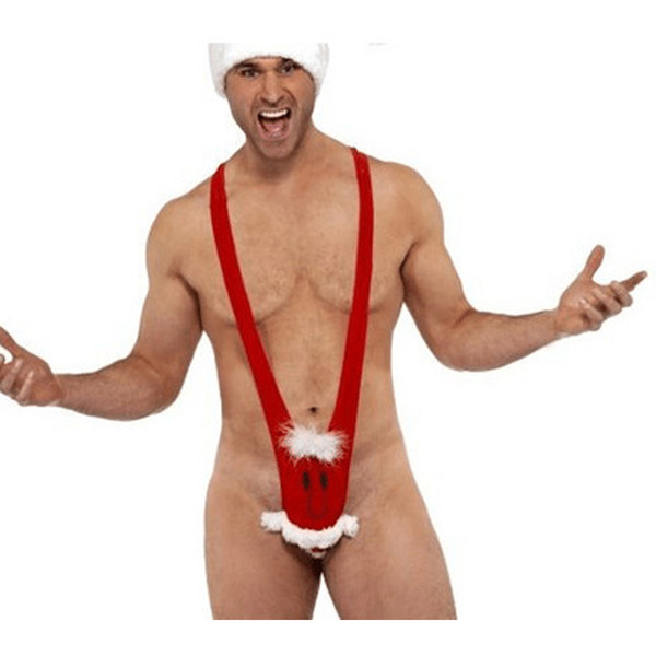 2017 Christmas Costume Men valentine's day sexy erotic Underwear Santa Claus lenceria sexy costume male Briefs Cotton Underpants