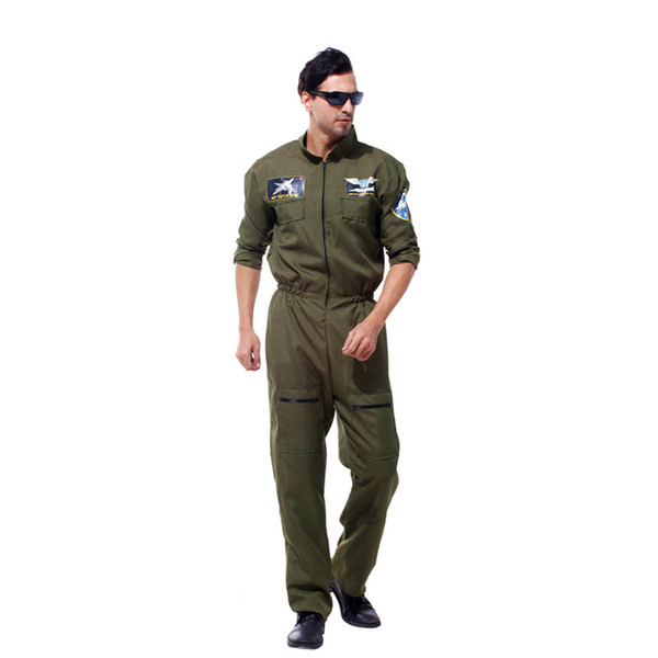 HUIHONSHE Men Pilot Aviator Cosplay Halloween Policeman Special Forces Costumes Easter Purim Carnival Masquerade Party Camouflag