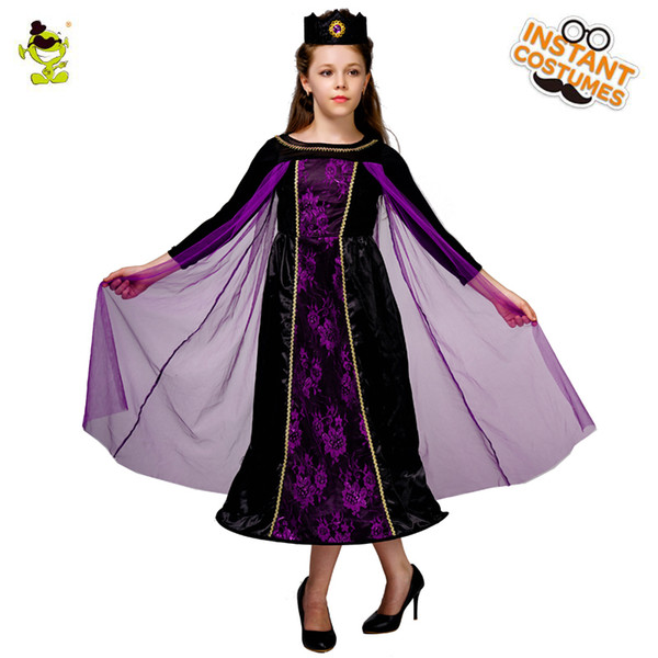 New Design Evil girl Costume Purple Fancy Dress Cosplay Outfits Clothings For Carnival Halloween Party