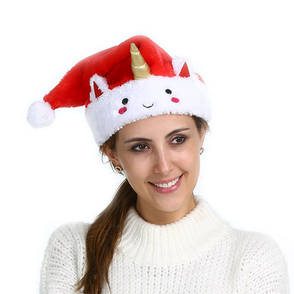 30 Piece Christmas Santa Claus Hats Unicorn Cap Party Hats Costume Christmas Decoration for Adult Christmas Hat