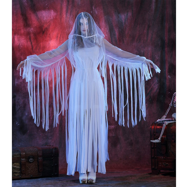 Halloween costume role playing Corpse bride clothing white Bar costumes Gothic dresses cosplay cloth 