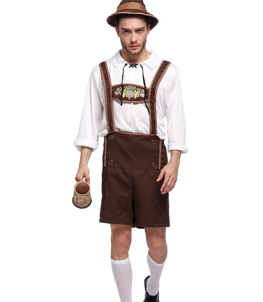 with Hat Oktoberfest lederhosen German costumes oktoberfest outfits Bundhosen HANS