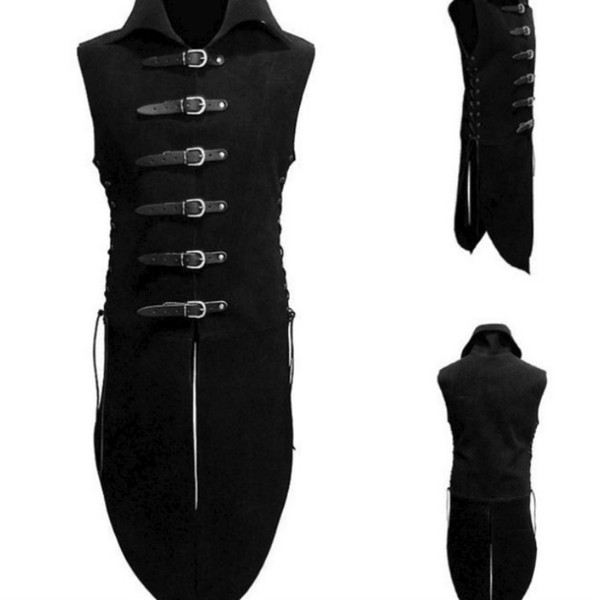 Medieval Vest Coattail Pirate Renaissance Sleeveless Tuxedo Landlord Knight Tops