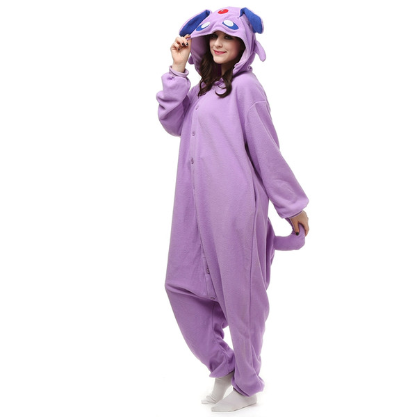 Espeon Women's and Men's Animal Kigurumi Polar Fleece Costume for Halloween Carnival New Year Party welcome Drop Shipping