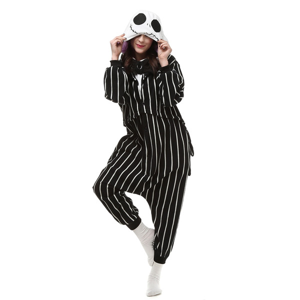 Pumpkin King Jack Skellington Women and Men Kigurumi Polar Fleece Costume for Halloween Carnival New Year Party welcome Drop Shipping