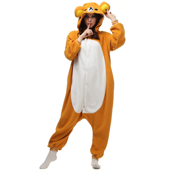 Rilakkuma Women and Men Japanese Anime Kigurumi Polar Fleece Costume for Halloween Carnival New Year Party welcome Drop Shipping