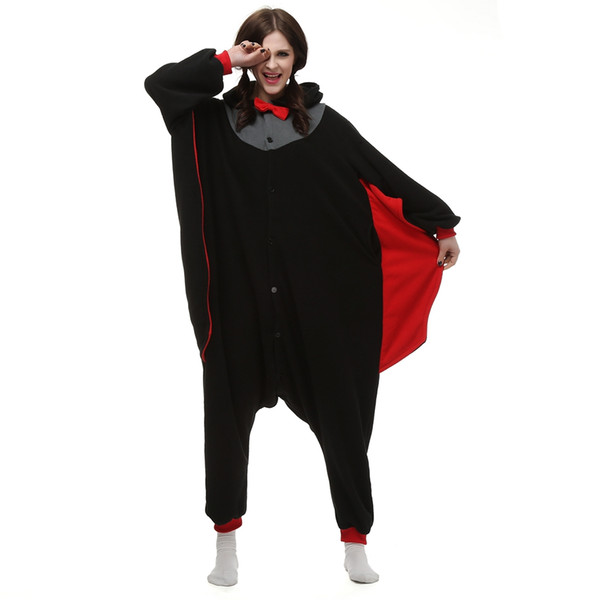 Adult's Bloodsucking Bat Animal Kigurumi Polar Fleece Costume for Halloween Carnival New Year Party welcome Drop Shipping