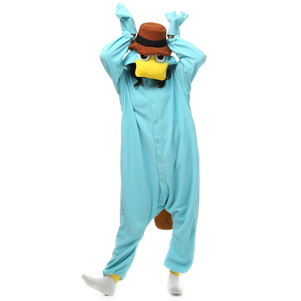 Platypus Women and Men Cartoon Kigurumi Polar Fleece Costume for Halloween Carnival New Year Party welcome Drop Shipping