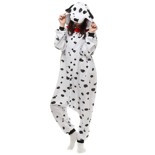 Dalmatian Dog Women's and Men's Animal Kigurumi Polar Fleece Costume for Halloween Carnival New Year Party welcome Drop Shipping