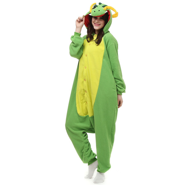 Chinese Dragon Women's and Men's Animal Kigurumi Polar Fleece Costume for Halloween Carnival New Year Party welcome Drop Shipping