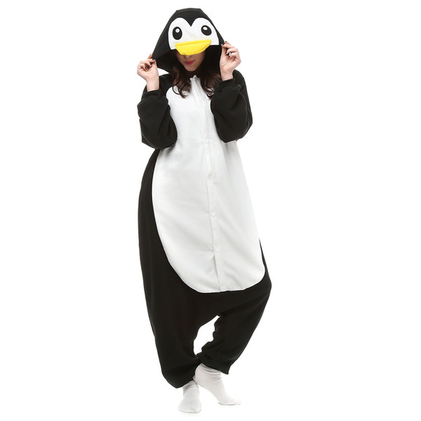 Penguin Women and Men Animal Kigurumi Polar Fleece Costume for Halloween Carnival New Year Party welcome Drop Shipping