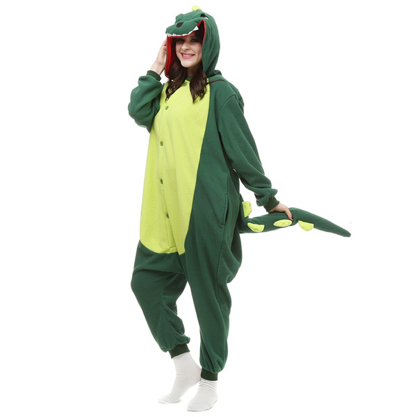 Dinosaur Women's and Men's Animal Kigurumi Polar Fleece Costume for Halloween Carnival New Year Party welcome Drop Shipping