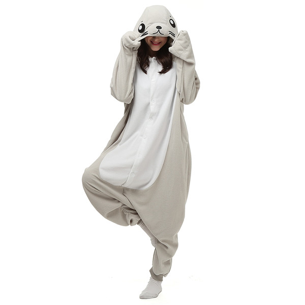 Seal Women Men Animal Kigurumi Polar Fleece Costume for Halloween Carnival New Year Party welcome Drop Shipping