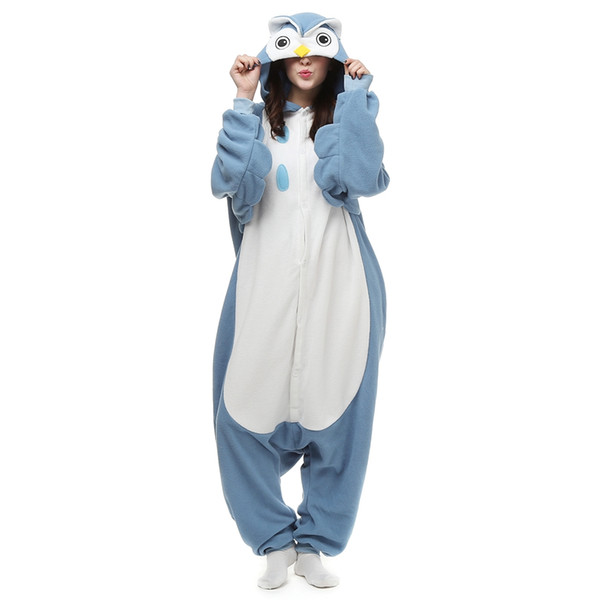 Owl Women and Men Animal Kigurumi Polar Fleece Costume for Halloween Carnival New Year Party welcome Drop Shipping