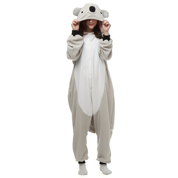 Koala Adult's Animal Kigurumi Polar Fleece Costume for Halloween Carnival New Year Party welcome Drop Shipping