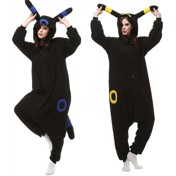 Umbreon Game Kigurumi Women and Men Polar Fleece Onesie Costume for Halloween Carnival New Year Party welcome Drop Shipping