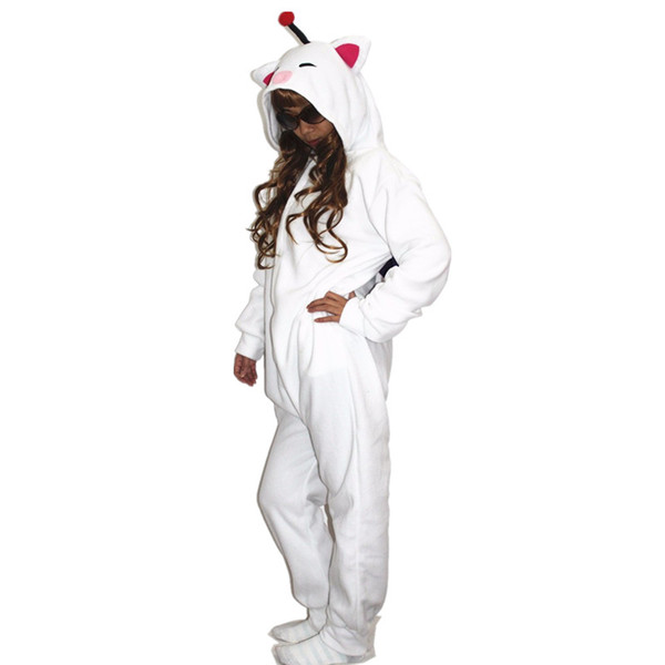 Moogle Women and Men Cartoon Kigurumi Polar Fleece Costume for Halloween Carnival New Year Party welcome Drop Shipping