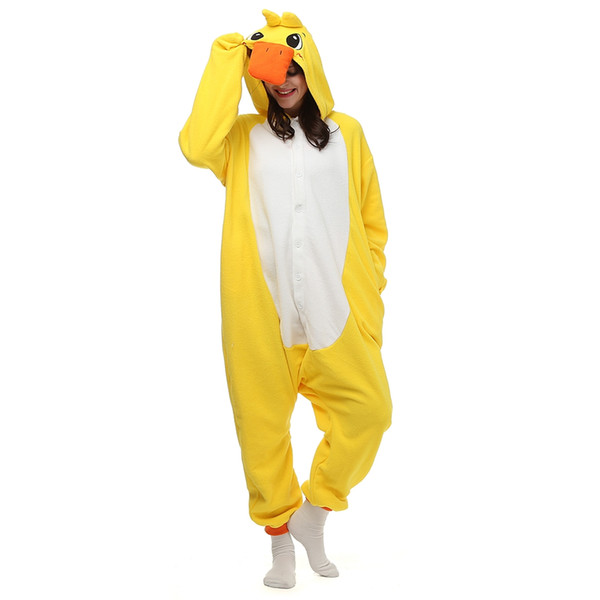 Duck Women's and Men's Animal Kigurumi Polar Fleece Costume for Halloween Carnival New Year Party welcome Drop Shipping