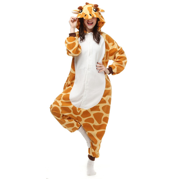 Giraffe Women's and Men's Animal Kigurumi Polar Fleece Costume for Halloween Carnival New Year Party welcome Drop Shipping