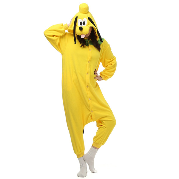 Pluto Dog Women and Men Cartoon Kigurumi Polar Fleece Costume for Halloween Carnival New Year Party welcome Drop Shipping