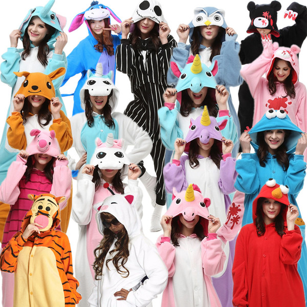 Adults cartoon Kigurumi Halloween Costume Jack Skellington Cookie Monster Donkey Elephant Elmo Gloomy Kangaroo Moogle Owl Tiger Unicorn