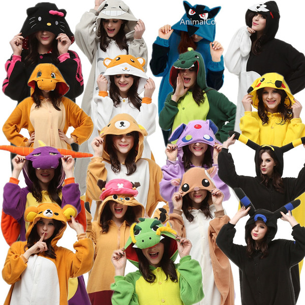 Adult's Anime Kigurumi Animal Costume Umbreon Charmander Dinosaur Dragon Espeon Hamtaro Monokuma Pikachu Rilakkuma Halloween clothes