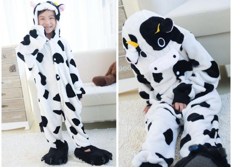 Animal Cow Onesies for Kids Onesie Pajamas Kigurumi Jumpsuit Hoodies Sleepwear For Children (no claw) Welcome Wholesale Order