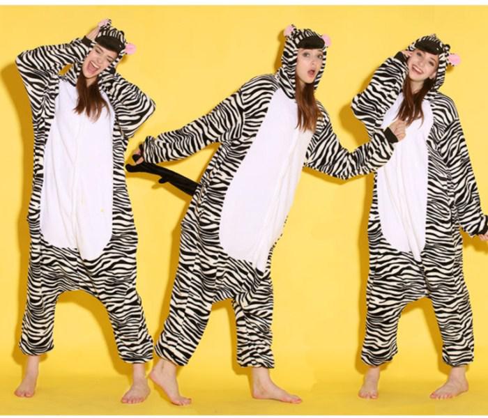 Cartoon Animal Zebra Adult Onesies Onesie Pajamas Kigurumi Jumpsuit Hoodies Sleepwear For Adults Welcome Wholesale Order