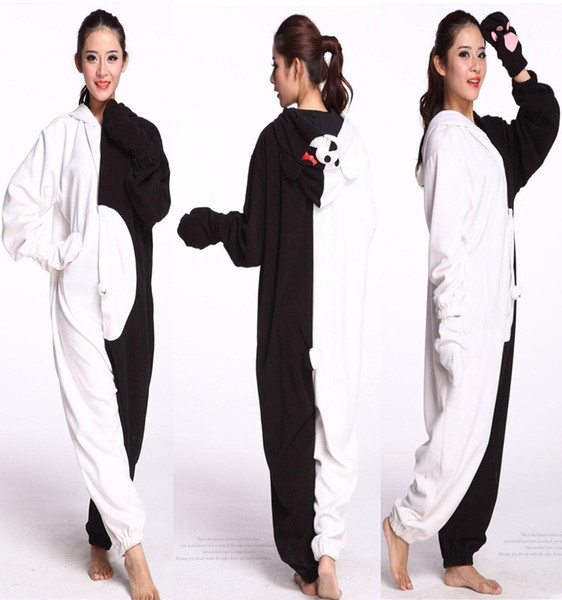 Halloween and Carnival Costume Adult Cosplay Danganronpa Monokuma Bear Kigurumi Onesies Pajamas Jumpsuit Hoodies Cosplay Clothing