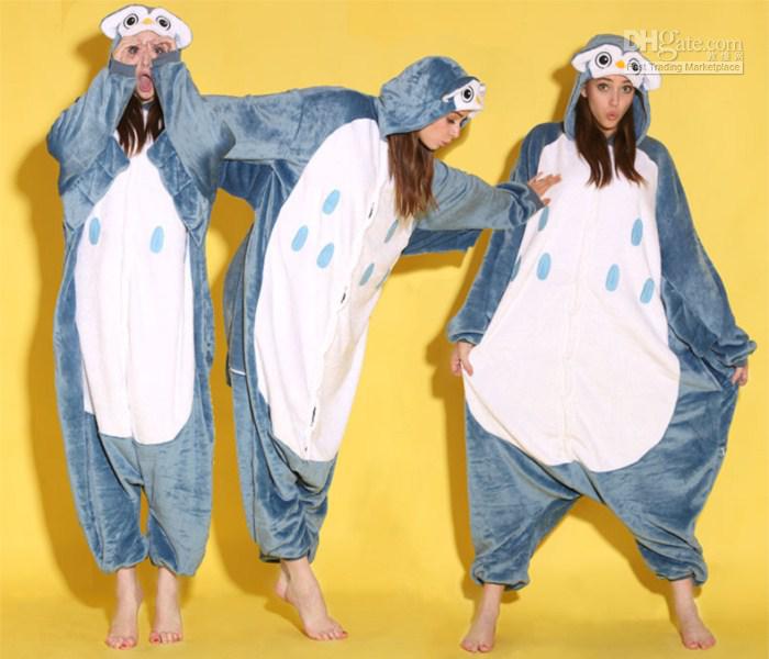 Cartoon Animal Owl Unisex Adult Flannel Onesies Onesie Pajamas Kigurumi Jumpsuit Hoodies Sleepwear For Adults Welcome Wholesale Order