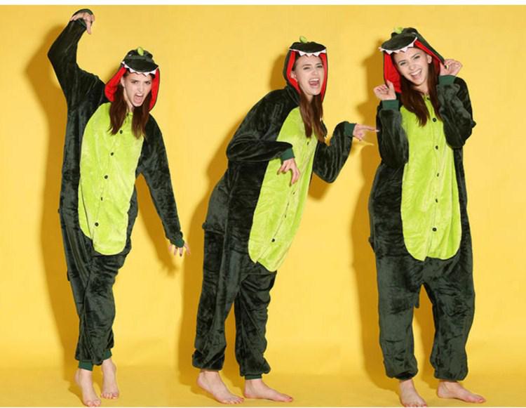 Animal Costumes Gold Grey Pink Green Dinosaur Onesies Onesie Pajamas Kigurumi Jumpsuit Hoodies Sleepwear for Adults Wholesale Order Welcomed