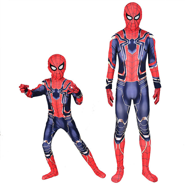 Spiderman Costume 3D Printed Kids Adult Spandex Homecoming Iron Spider Man Costume Bodysuit Men Halloween Cosplay Zentai Suit