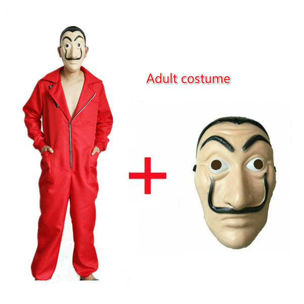 Salvador Dali Costume House of Paper La Casa De Papel Second Season Cosplay Perfect 1:1 Party Halloween Red Jumpsuit