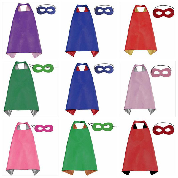 1000pcs superhero cape custome wholesale satin double layer DIY cosplay cape child holiday halloween gift party favor clothing