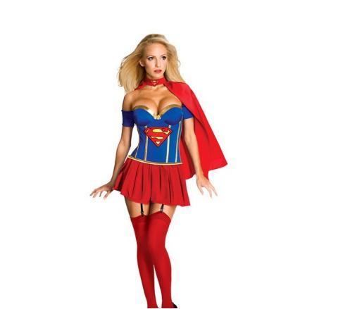 The game uniform Halloween party clothing role play superman clothing uniform temptation Superman (Size: M)