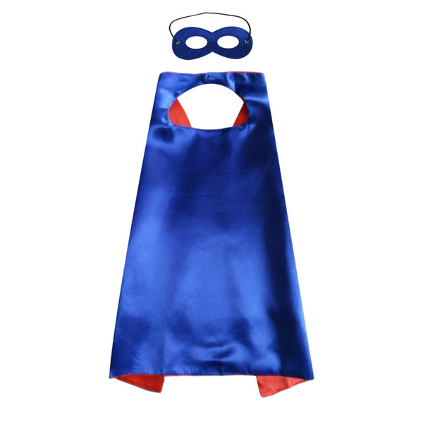 Plain party favor cape with mask set rich color superhero cosplay cape 6 colors choice double layer cape