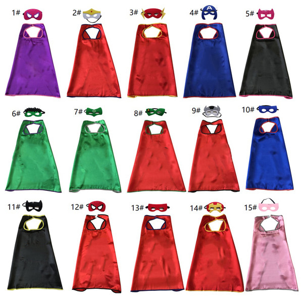 one layer superhero masks capes for kids wholesale Costume boys girls super hero dress up birthday cosplay halloween kids favors